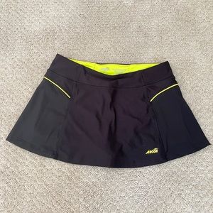 Black & Neon Green Tennis Skirt